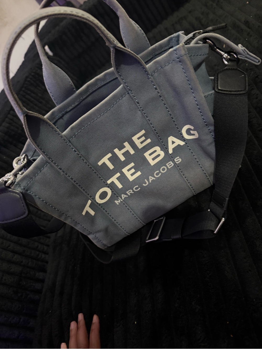 Marc Jacobs Tote bag Slate Blue Canvas with Crossbody Strap